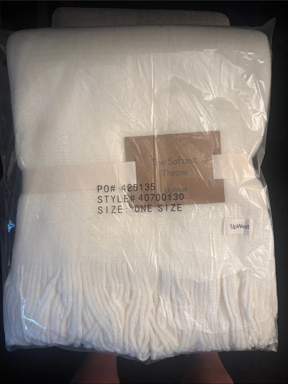 UpWest White Softest Knit Throw Blanket